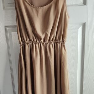 Liberty Love Elegant Tan Midi Dress